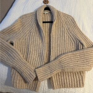 Vince Cream Ribbed Women's Cardigan